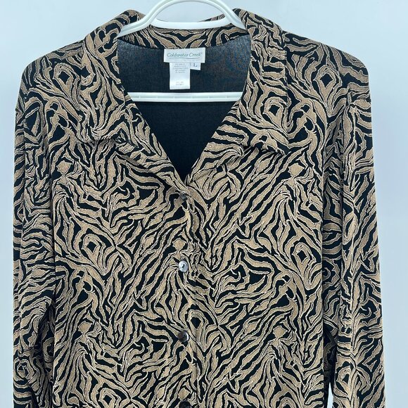 Coldwater Creek Vintage Abstract Top Size L Made in USA Vintage retro style, - Picture 2 of 10